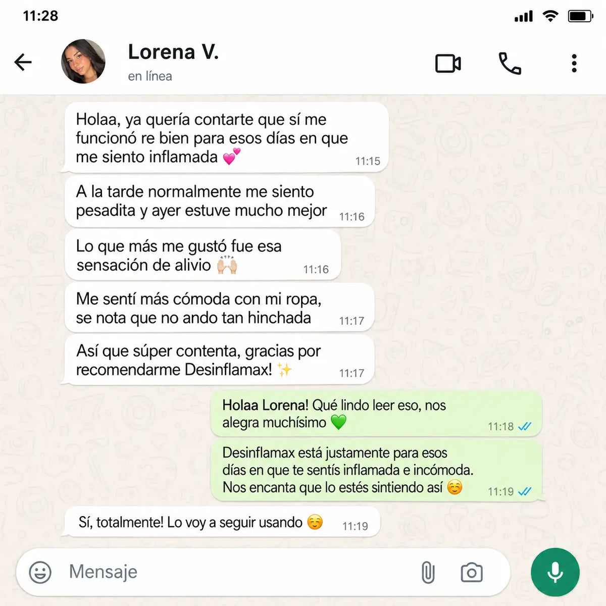 Experiencia de cliente con Desinflamax