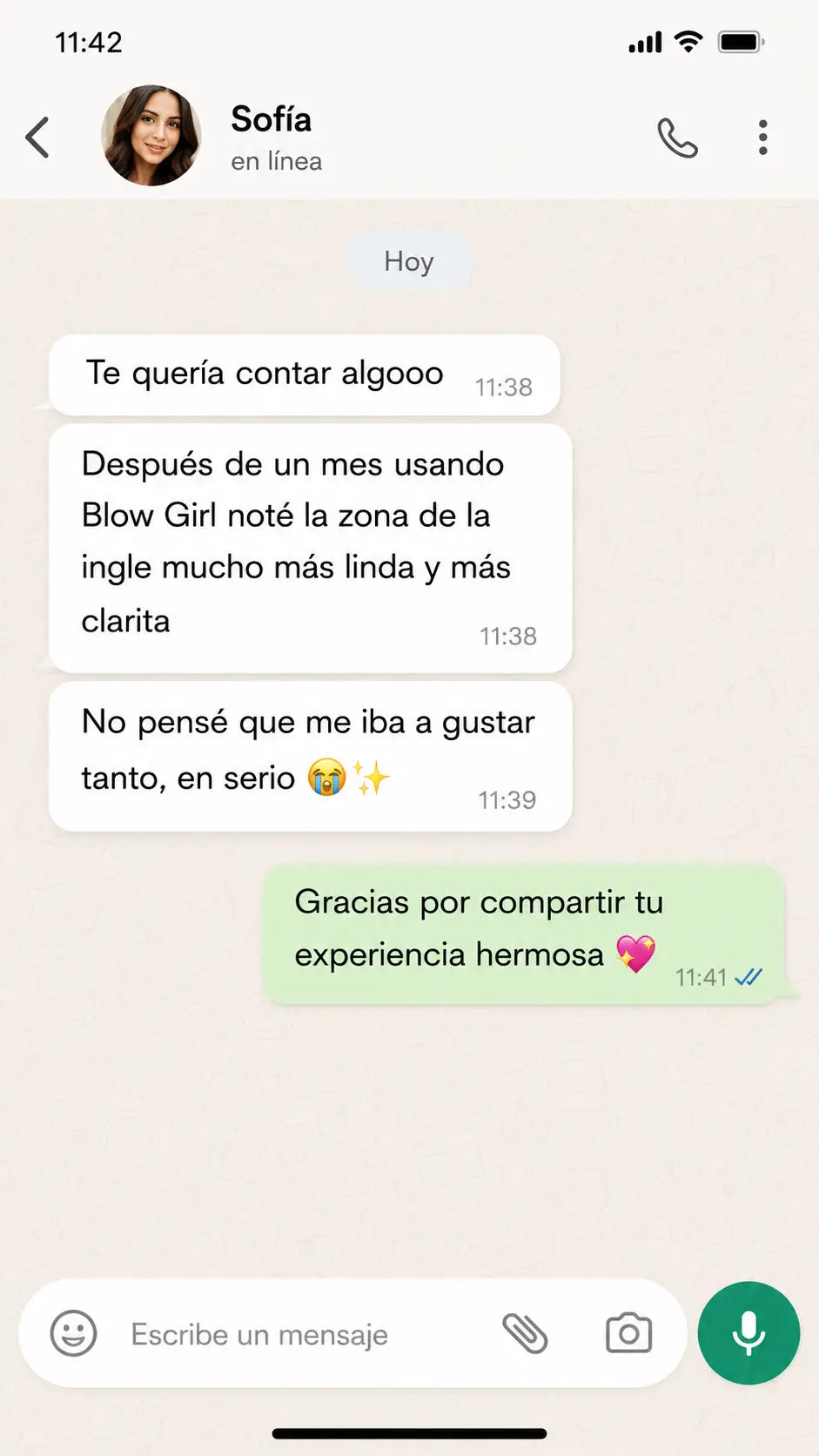 Experiencia de una clienta con Blow Girl