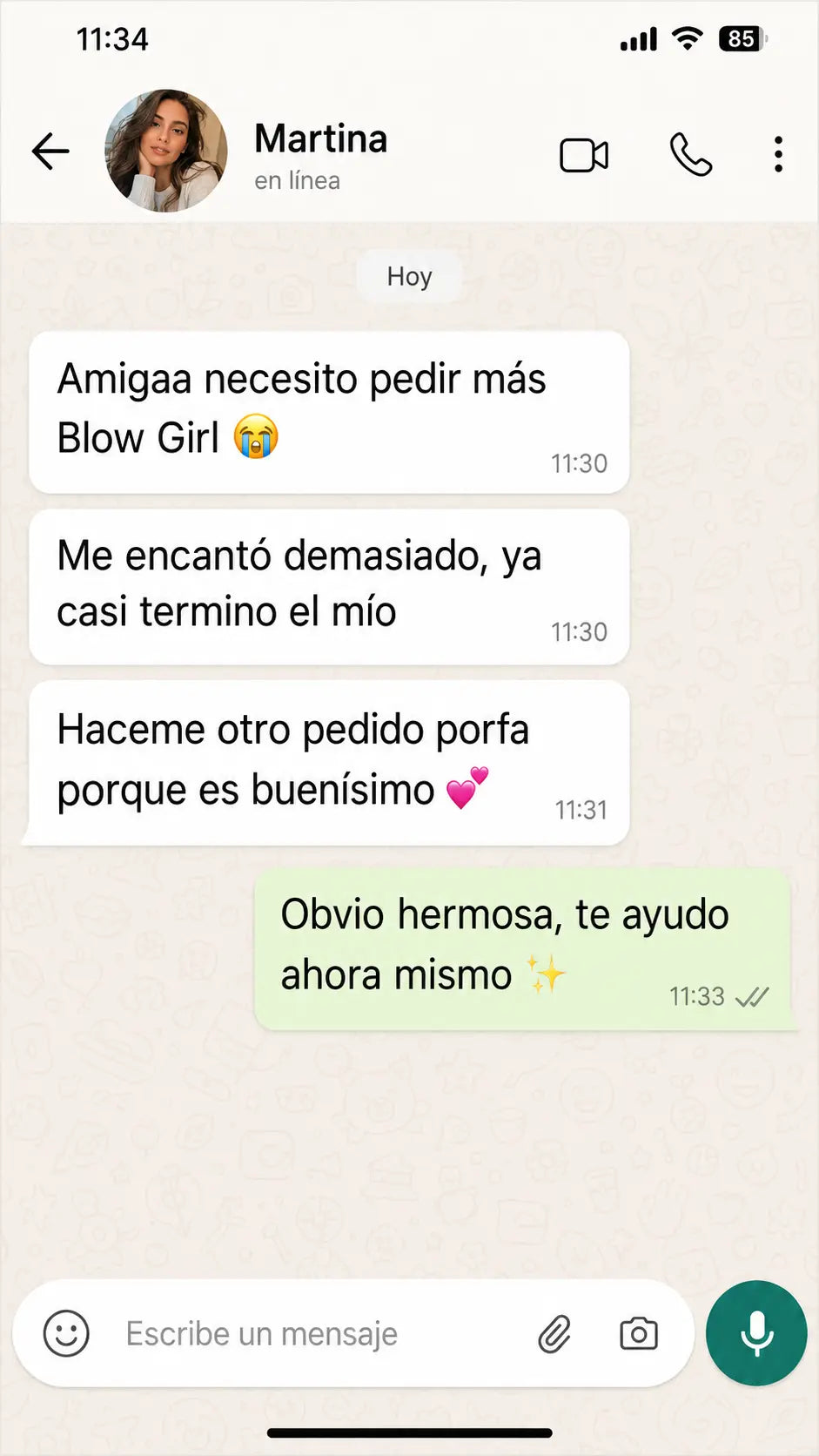 Experiencia de una clienta con Blow Girl