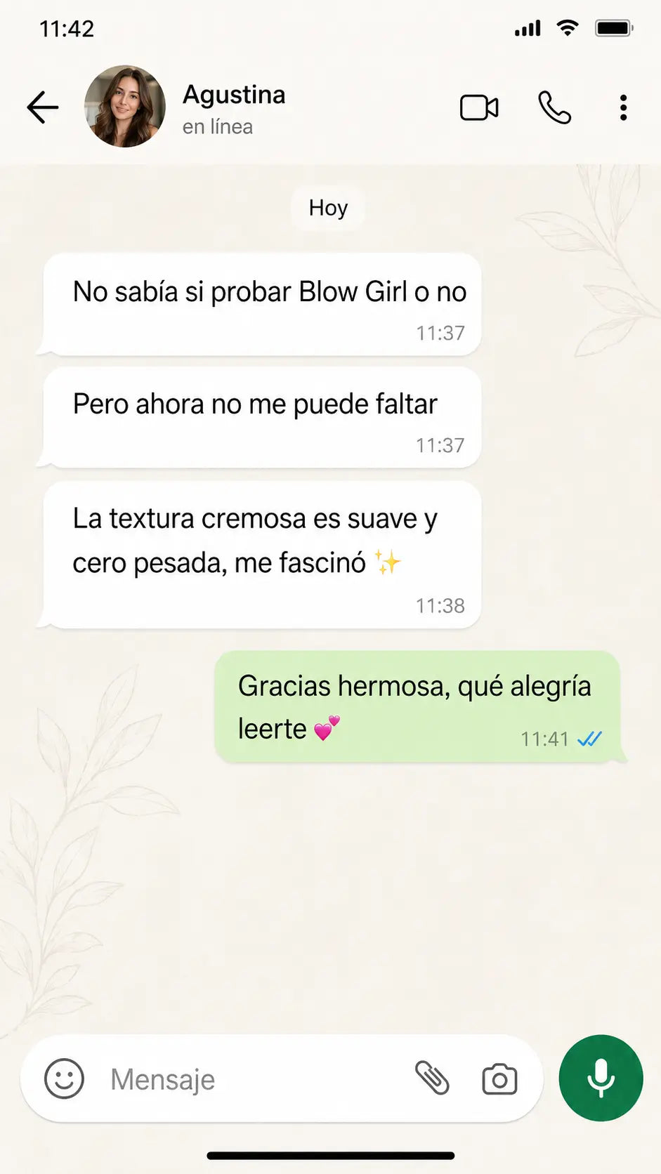 Experiencia de una clienta con Blow Girl