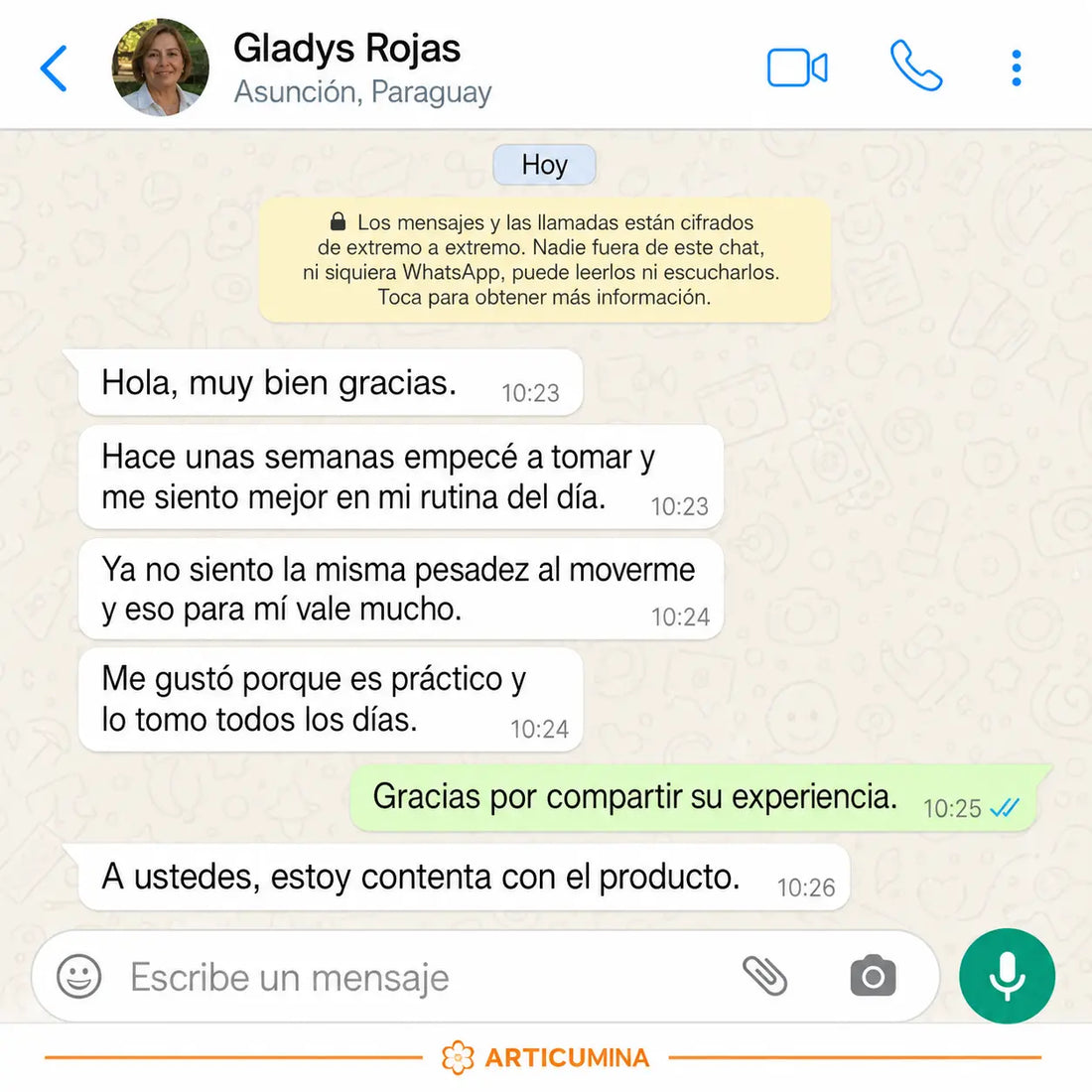 Experiencia de un cliente con Articumina