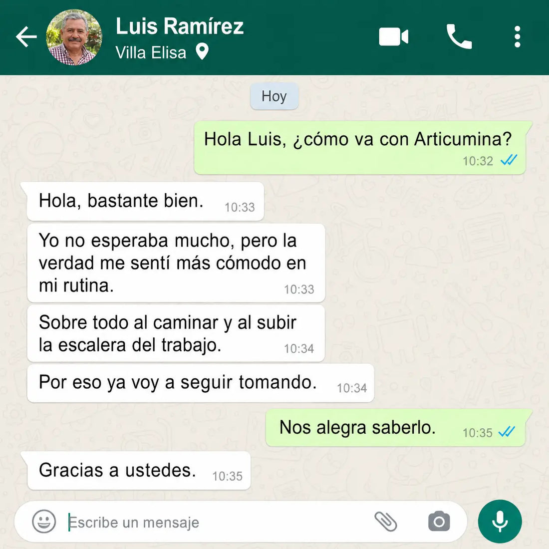 Experiencia de un cliente con Articumina